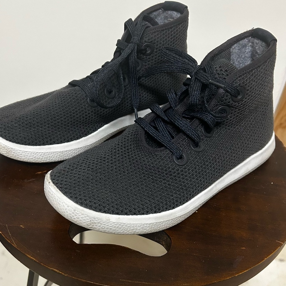 Allbirds Tree Topper Mid Top W7 Charcoal Lace Up Sneakers Wool Runner Shoes ECO